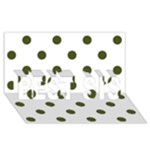 Polka Dots - Army Green on White BEST SIS 3D Greeting Card (8x4)