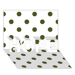 Polka Dots - Army Green on White HOPE 3D Greeting Card (7x5)