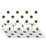 Polka Dots - Army Green on White ENGAGED 3D Greeting Card (8x4)