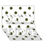 Polka Dots - Army Green on White You Did It 3D Greeting Card (7x5)