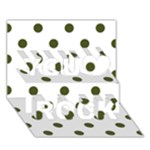Polka Dots - Army Green on White You Rock 3D Greeting Card (7x5)