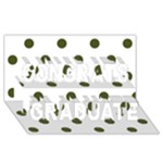 Polka Dots - Army Green on White Congrats Graduate 3D Greeting Card (8x4)