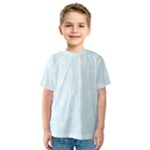 Polka Dots - White on Bubbles Cyan Kid s Sport Mesh Tee