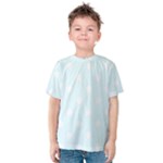 Polka Dots - White on Bubbles Cyan Kid s Cotton Tee