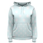 Polka Dots - White on Bubbles Cyan Women s Pullover Hoodie