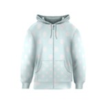 Polka Dots - White on Bubbles Cyan Kid s Zipper Hoodie