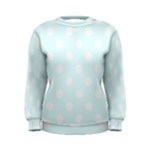 Polka Dots - White on Bubbles Cyan Women s Sweatshirt
