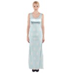 Polka Dots - White on Bubbles Cyan Maxi Thigh Split Dress