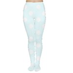 Polka Dots - White on Bubbles Cyan Women s Tights