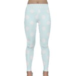 Polka Dots - White on Bubbles Cyan Yoga Leggings