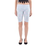 Polka Dots - White on Bubbles Cyan Yoga Cropped Leggings