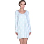 Polka Dots - White on Bubbles Cyan Long Sleeve Nightdress