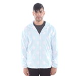 Polka Dots - White on Bubbles Cyan Hooded Wind Breaker (Men)