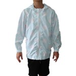 Polka Dots - White on Bubbles Cyan Hooded Wind Breaker (Kids)