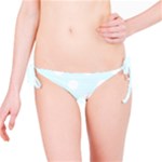 Polka Dots - White on Bubbles Cyan Bikini Bottom