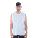 Polka Dots - White on Bubbles Cyan Men s Basketball Tank Top