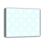 Polka Dots - White on Bubbles Cyan Deluxe Canvas 14  x 11  (Stretched)