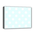 Polka Dots - White on Bubbles Cyan Deluxe Canvas 16  x 12  (Stretched)