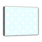 Polka Dots - White on Bubbles Cyan Deluxe Canvas 20  x 16  (Stretched)