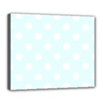Polka Dots - White on Bubbles Cyan Deluxe Canvas 24  x 20  (Stretched)