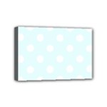 Polka Dots - White on Bubbles Cyan Mini Canvas 6  x 4  (Stretched)
