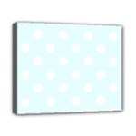 Polka Dots - White on Bubbles Cyan Canvas 10  x 8  (Stretched)
