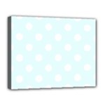 Polka Dots - White on Bubbles Cyan Canvas 14  x 11  (Stretched)