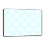 Polka Dots - White on Bubbles Cyan Canvas 18  x 12  (Stretched)