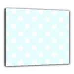 Polka Dots - White on Bubbles Cyan Canvas 24  x 20  (Stretched)