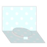 Polka Dots - White on Bubbles Cyan Circle Bottom 3D Greeting Card (7x5)