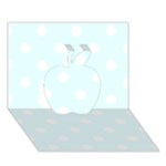 Polka Dots - White on Bubbles Cyan Apple 3D Greeting Card (7x5)