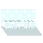 Polka Dots - White on Bubbles Cyan BEST SIS 3D Greeting Card (8x4)