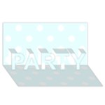 Polka Dots - White on Bubbles Cyan PARTY 3D Greeting Card (8x4)