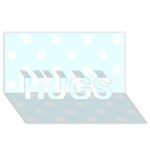 Polka Dots - White on Bubbles Cyan HUGS 3D Greeting Card (8x4)