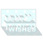 Polka Dots - White on Bubbles Cyan Best Wish 3D Greeting Card (8x4)