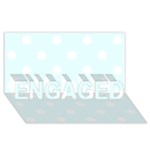 Polka Dots - White on Bubbles Cyan ENGAGED 3D Greeting Card (8x4)