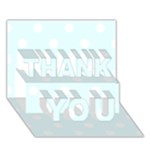 Polka Dots - White on Bubbles Cyan THANK YOU 3D Greeting Card (7x5)