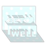 Polka Dots - White on Bubbles Cyan Get Well 3D Greeting Card (7x5)