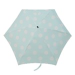 Polka Dots - White on Bubbles Cyan Mini Umbrella