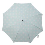 Polka Dots - White on Bubbles Cyan Hook Handle Umbrella (Medium)
