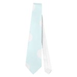 Polka Dots - White on Bubbles Cyan Necktie (One Side)