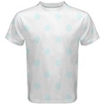 Polka Dots - Bubbles Cyan on White Men s Cotton Tee