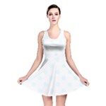 Polka Dots - Bubbles Cyan on White Reversible Skater Dress