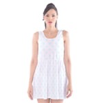 Polka Dots - Bubbles Cyan on White Scoop Neck Skater Dress