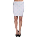 Polka Dots - Bubbles Cyan on White Bodycon Skirt
