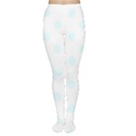 Polka Dots - Bubbles Cyan on White Women s Tights