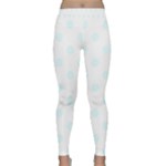 Polka Dots - Bubbles Cyan on White Yoga Leggings