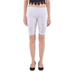 Polka Dots - Bubbles Cyan on White Yoga Cropped Leggings