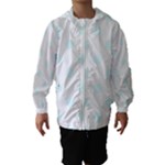 Polka Dots - Bubbles Cyan on White Hooded Wind Breaker (Kids)