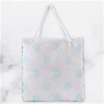 Polka Dots - Bubbles Cyan on White Grocery Tote Bag